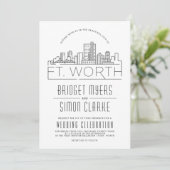 Mariage Fort Worth | Invitation Skyline stylisée (Debout devant)
