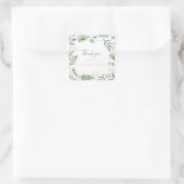 Mariage frontalier feuille vert merci autocollant (Sac)