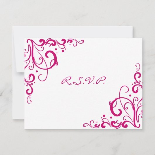 Mariage Fuschia et Blanc Flourish RSVP (Dos)
