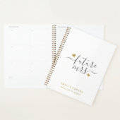 Mariage futur Mme Cœurs en or écriture moderne (Devant avec enveloppe)