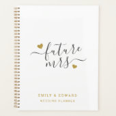 Mariage futur Mme Cœurs en or écriture moderne (Devant)