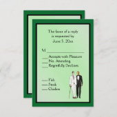Mariage gai vert simple RRSVP avec choix de menu (Devant / Derrière)