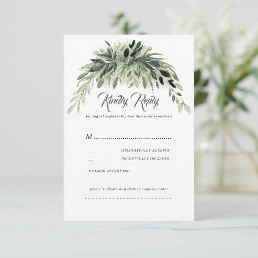 Mariage Garland de verdure RSVP (Debout devant)