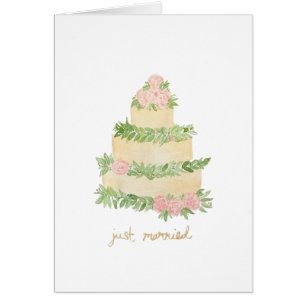 mariage gâteau juste marié carte