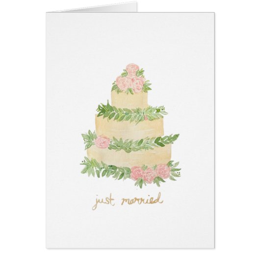 mariage gâteau juste marié carte (Devant)