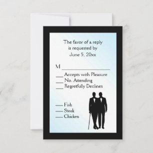 Mariage gay de jour bleu avec choix de menu