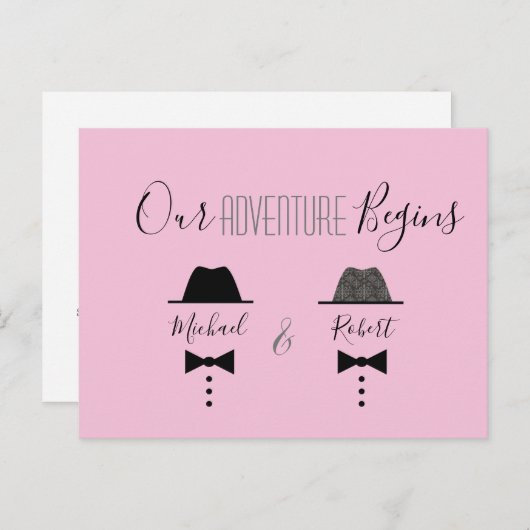 Mariage Gay Enregistrer La Date Invitation (Devant / Derrière)