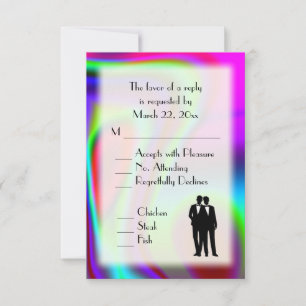 Mariage Gay Groom et Groom Rainbow RSVP