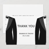 Mariage Gay Noir Et Blanc Merci Cartes (Devant / Derrière)