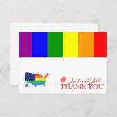 Mariage gay pride Merci Cartes (Devant / Derrière)