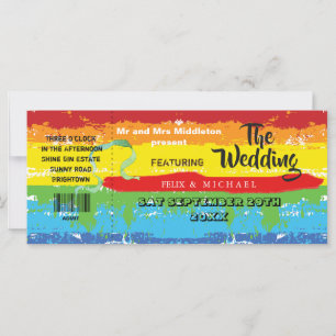 Mariage Gay pride Rainbow Festival Invitation
