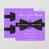 Mariage Gay Smoking Chic Save The Date (Devant / Derrière)