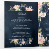 Mariage géométrique à trois volets bleu-bleu de la (Intérieur en premier)