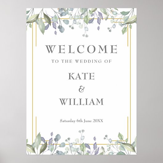 Mariage géométrique de Sage Lilac Floral Affiche d (Devant)