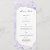 Mariage géométrique en or violet Menu ou Carte Pro (Devant / Derrière)