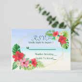 Mariage géométrique floral tropical RSVP (Debout devant)