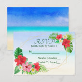 Mariage géométrique floral tropical RSVP (Devant / Derrière)