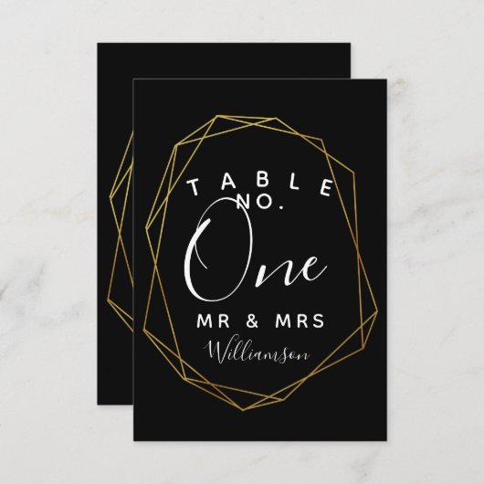mariage géométrique Numéro de table partie/mariage (Devant / Derrière)