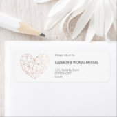 mariage géométrique or rose | étiquette d'adresse  (En situation)