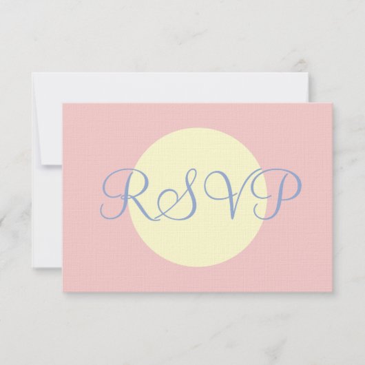 Mariage géométrique Rose bleu pastel doux RSVP (Devant)