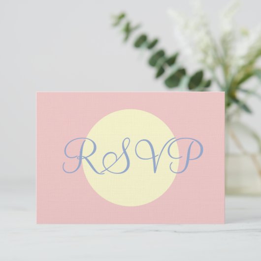Mariage géométrique Rose bleu pastel doux RSVP (Debout devant)