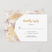 Mariage géométrique rsvp | marbre faux or (Devant / Derrière)