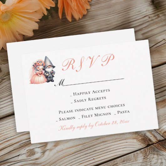 Mariage Gnome de jardin RSVP | Été Forêt d'Orange