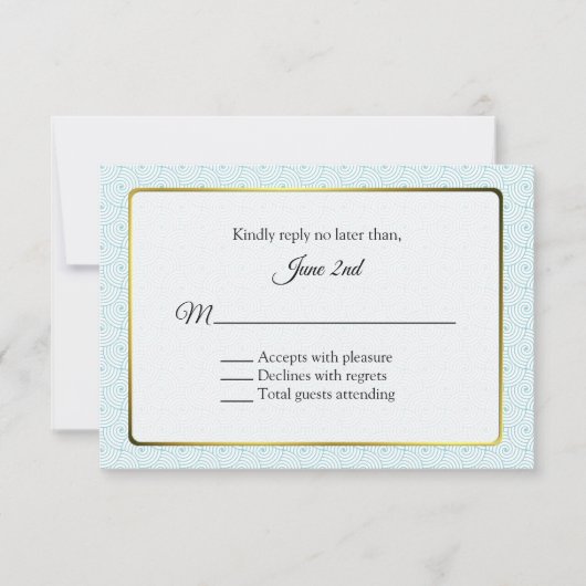 Mariage Gold et Aqua Frame RSVP (Devant)