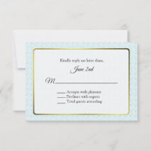 Mariage Gold et Aqua Frame RSVP