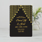Mariage Gold et Black Invitation Gold Foil (Debout devant)