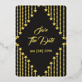 Mariage Gold et Black Invitation Gold Foil (Verso)