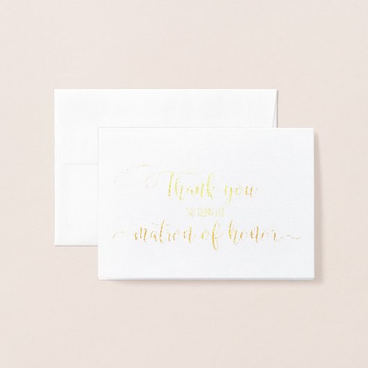 Mariage Gold Foil Carte de remerciements (Devant avec enveloppe)