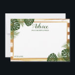 Mariage Gold Foil & Green Palm Leaf Beach<br><div class="desc">Célébrez avec style ces cartes de conseils feuilles de palmiers tropicaux. Le design simple et élégant permettra à vos invités d'écrire une note de conseil à garder et à lire dans les années à venir. Le libellé est facile à personnaliser, de sorte que ces cartes peuvent rapidement être transformées en...</div>