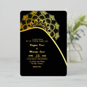 Mariage Gold Foil Luxury Invitation Card Design (Debout devant)