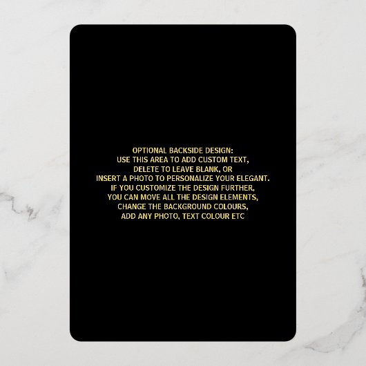 Mariage Gold Foil Luxury Invitation Card Design (Verso)