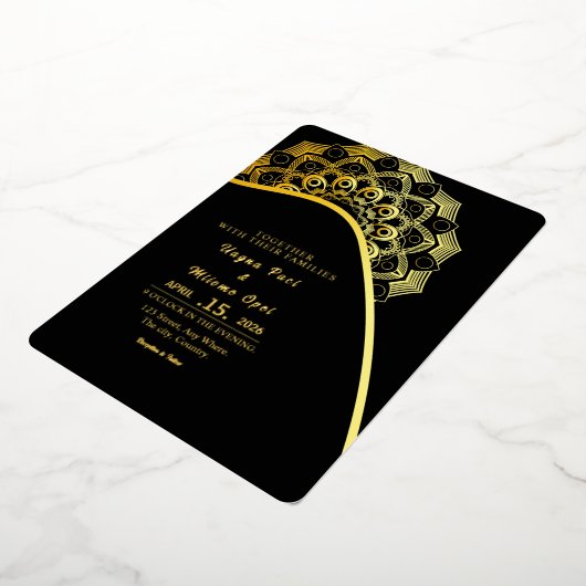Mariage Gold Foil Luxury Invitation Card Design (Rotation)