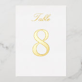 Mariage Gold Foil Numéro de table Couleur personna (Recto)