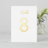 Mariage Gold Foil Numéro de table Couleur personna (Debout devant)