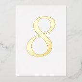 Mariage Gold Foil Numéro de table Couleur personna (Recto)