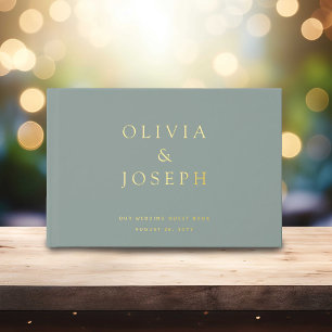 Mariage Gold Foil personnalisé Sage vert