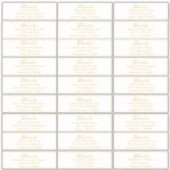 Mariage Gold Script Étiquette de adresse invité (Devant)