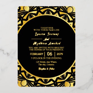 Mariage Golden Luxury Invitation Card Gold Foil
