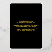 Mariage Golden Luxury Invitation Card Gold Foil (Verso)