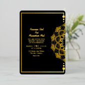 Mariage Golden Luxury Invitation Card Gold Foil (Debout devant)