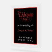 mariage gothique bienvenue Script métal rouge (Angle)