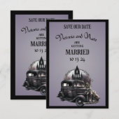 Mariage gothique, carte de sauvegarde de la date (Devant / Derrière)