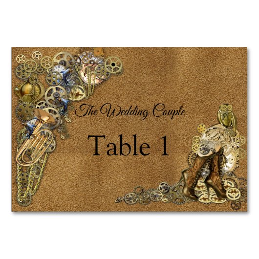 Mariage gothique - Cartes de table en steampunk su (Devant)