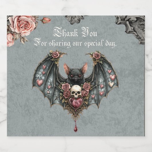 Mariage gothique Chat Étiquettes de vin (Étiquettes simples)