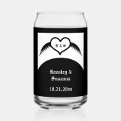 Mariage gothique cœur ailé monogrammé personnalisé (Verso)