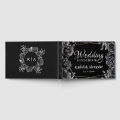 Mariage gothique Livre d'Invité Black Dark Floral (Complet)